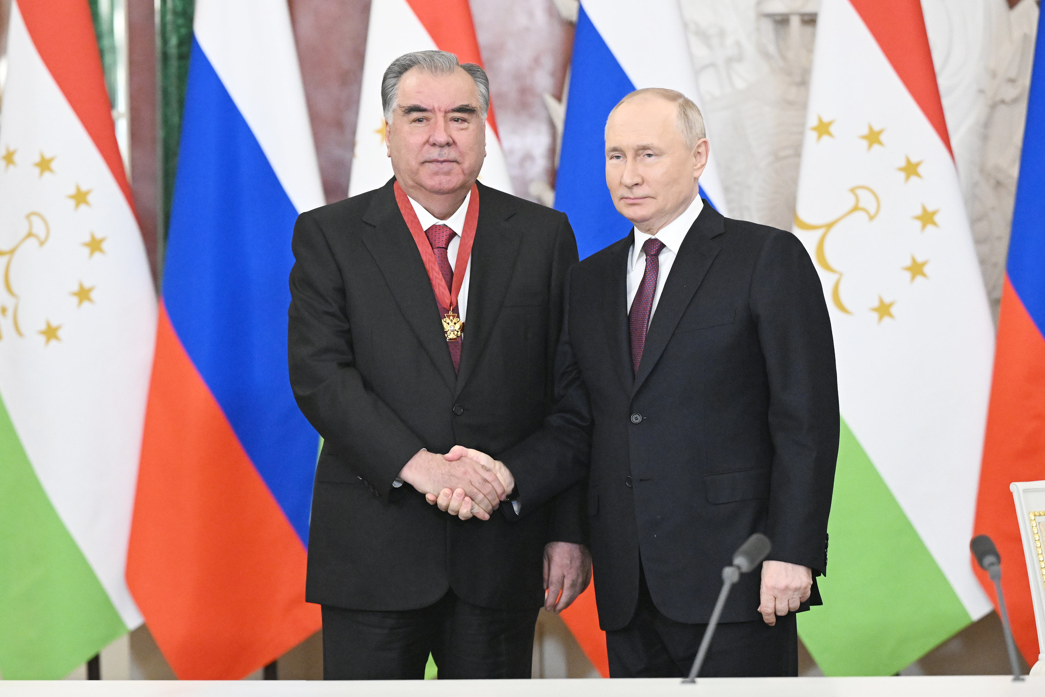 Emomali Rahmon et Vladimir Poutine